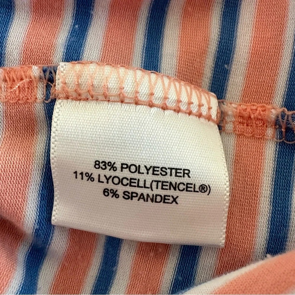Peter Millar size XL Seaside Stripe Knit Polo Shirt Blue Pink Striped Summer - Picture 4 of 4